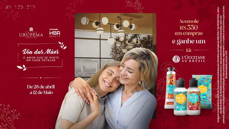 Ilustração do evento: Clientes do Patteo Urupema Shopping ganham kit da L’Occitane na promoção de Dia das Mães